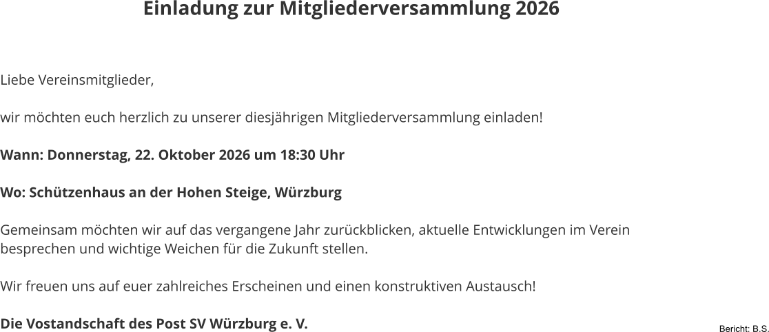 Bericht: B.S.